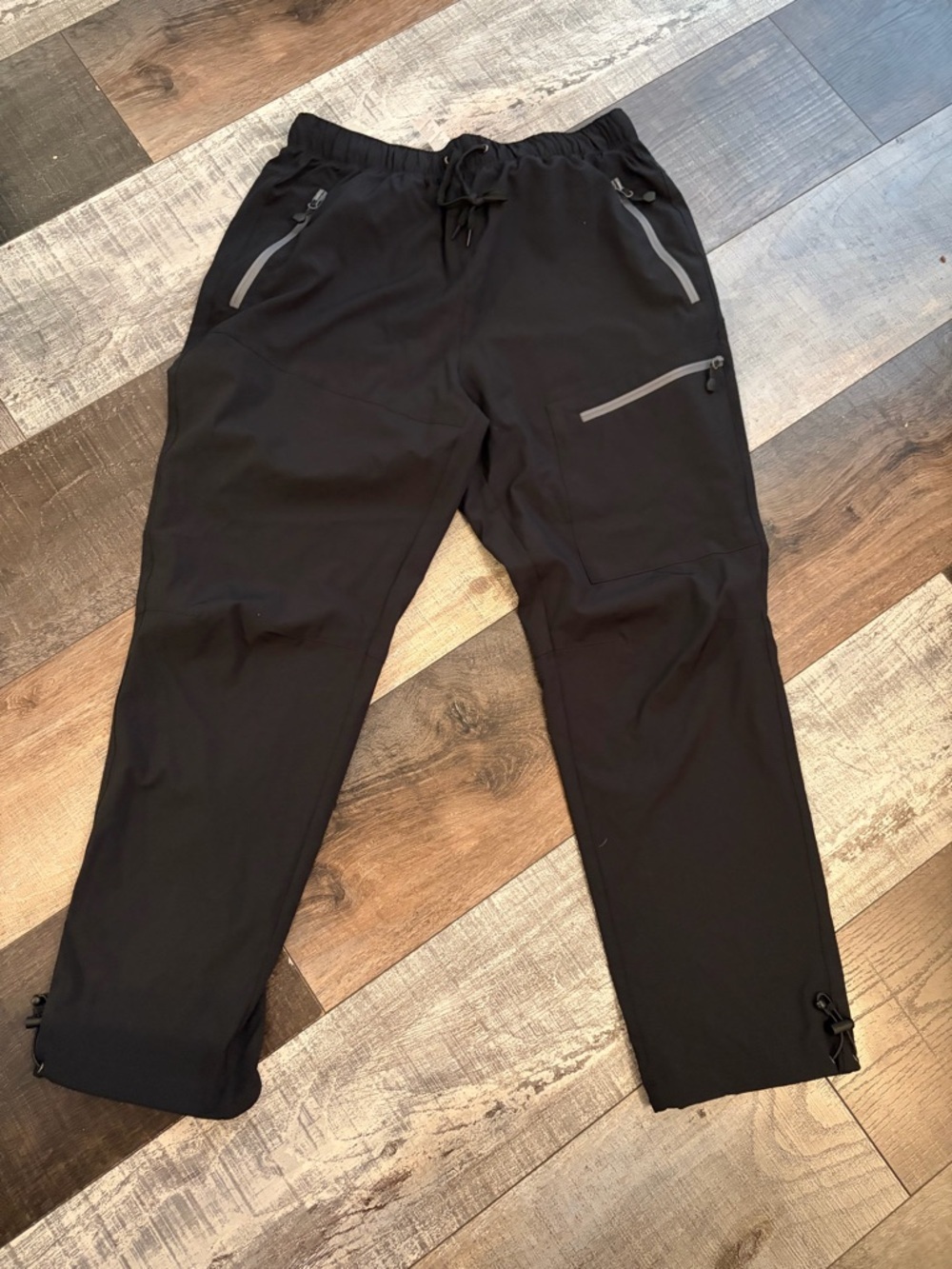 Baleaf Technical Hiking Jogger Pants Black Reflective Zip Pockets L